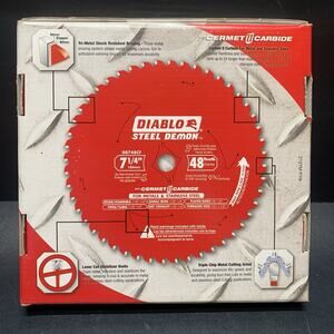 DIABLO D0648CFA 7-1/4" X 48 Steel Demon TCG Ferrous Cutting Blade 5 Pack. RC